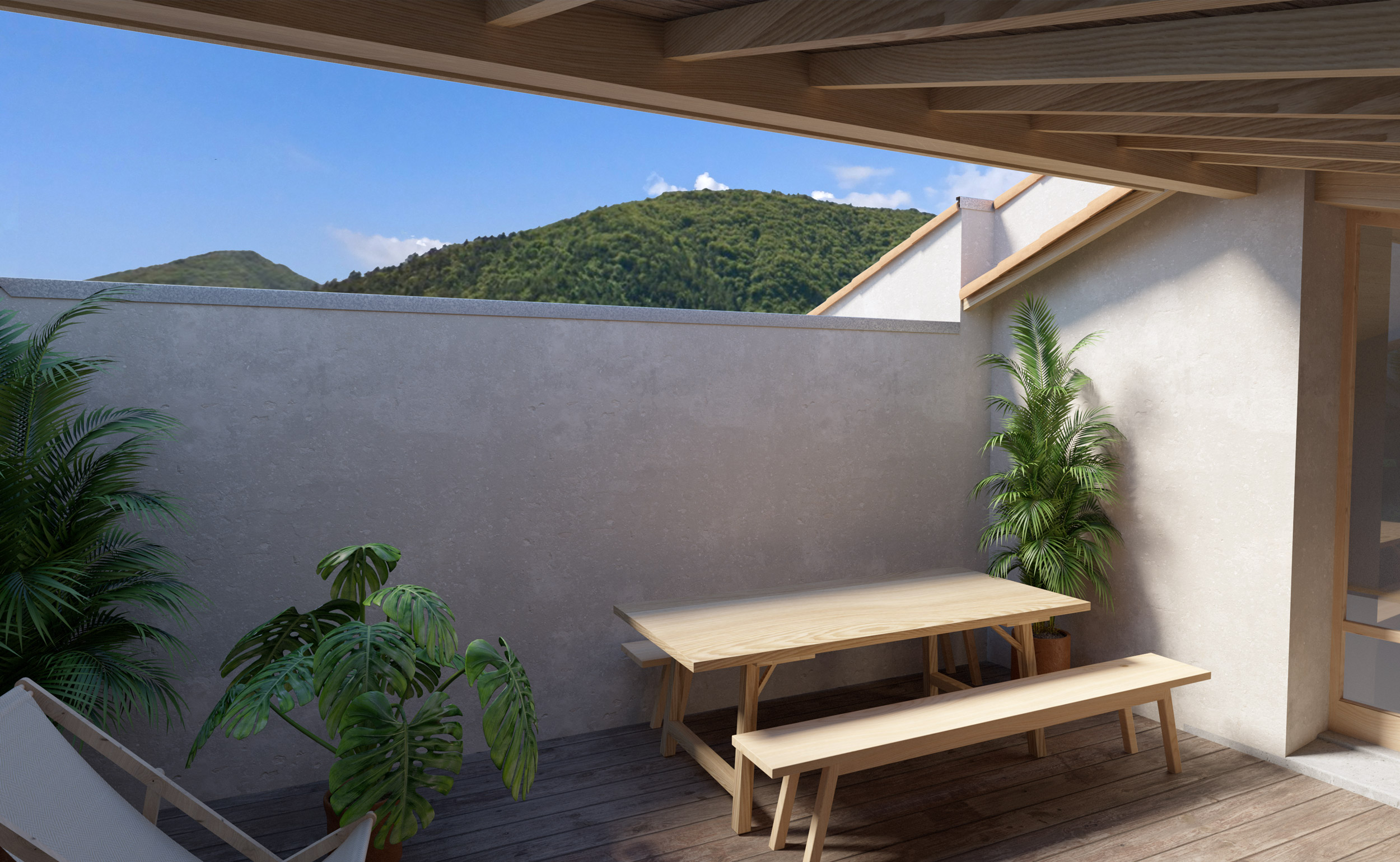 Ambiance intérieure pour la création d'une terrasse tropézienne